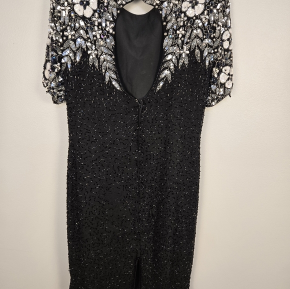 Stenway Black Beaded Short Sleeve Dress - Picture 3 of 6